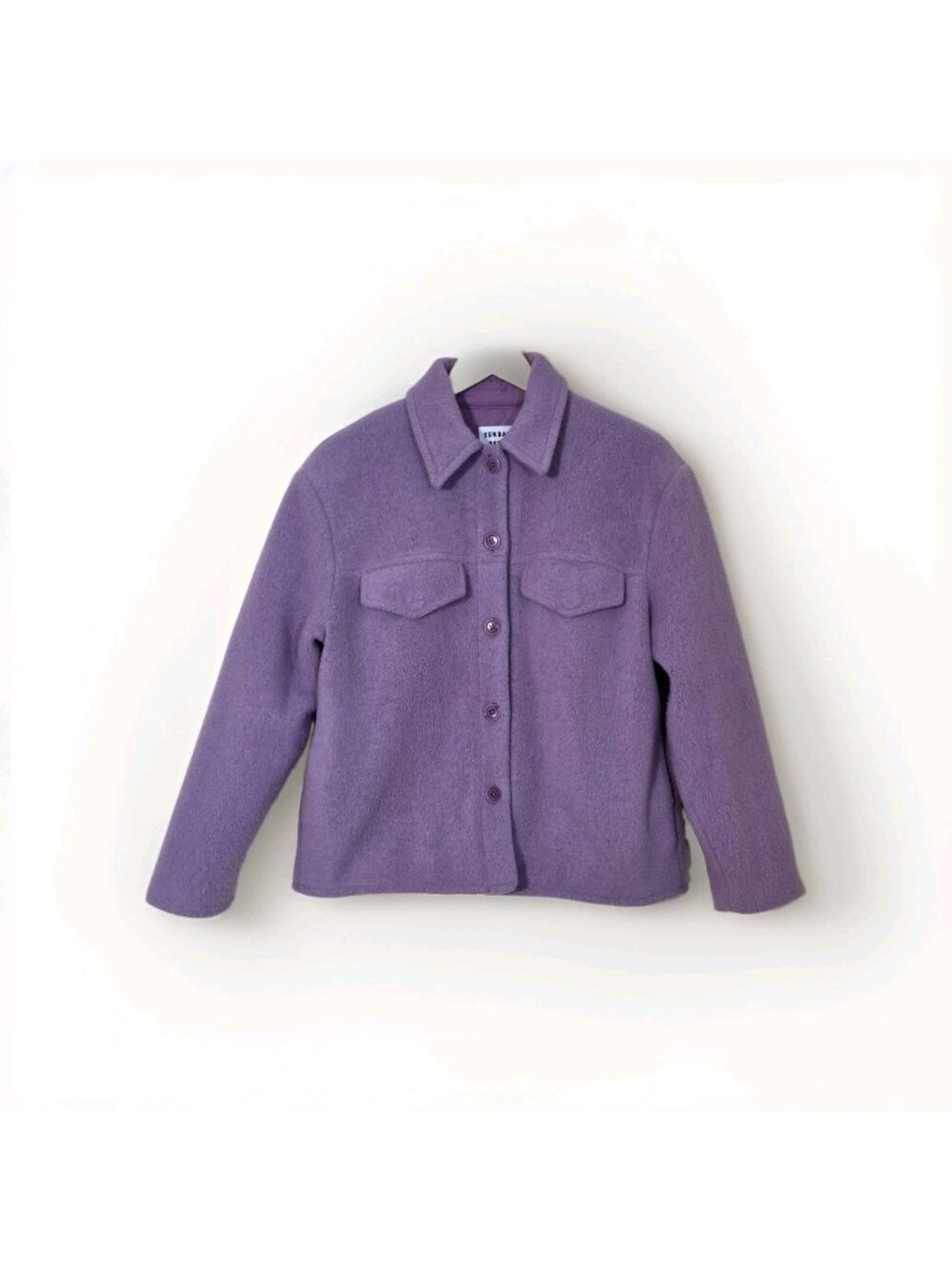 Aritzia Sunday Best Shacket XS Dusty Lavender Wool Blend Quilted Lining Casual